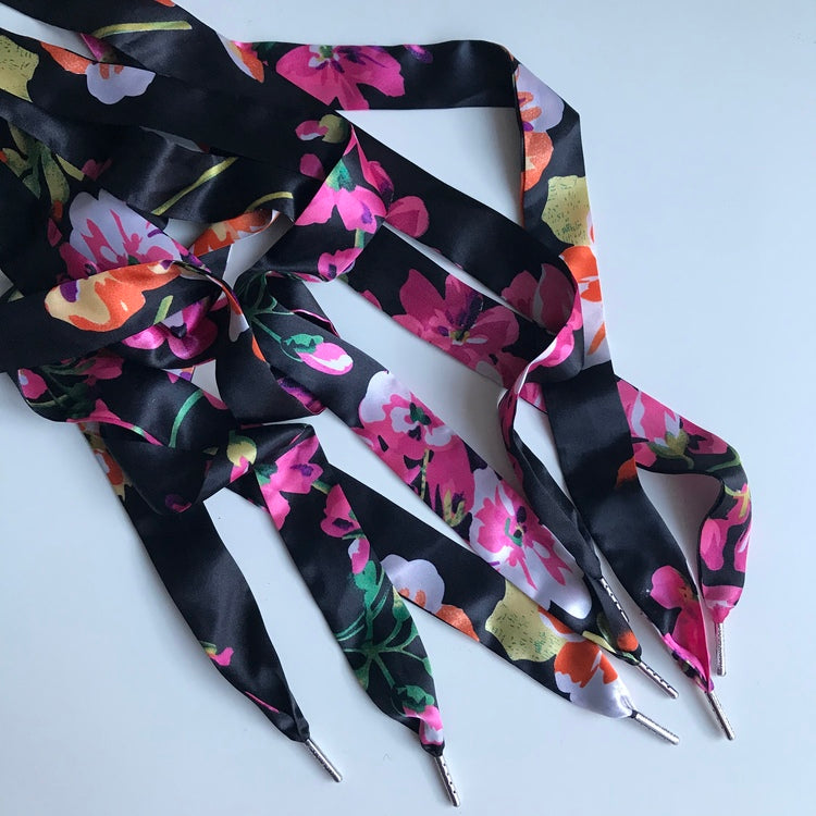 Flower Black Scarf