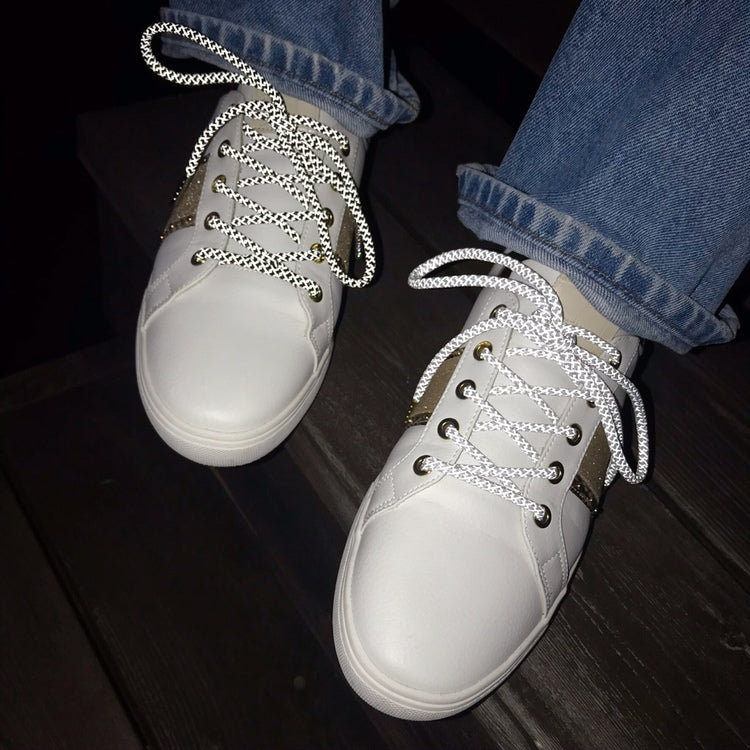 Reflective shoelaces round white - The Shoelace Brand