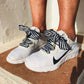 Striped scarf black/white - The Shoelace Brand