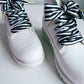Striped navy white shoelaces silk scarf - The Shoelace Brand