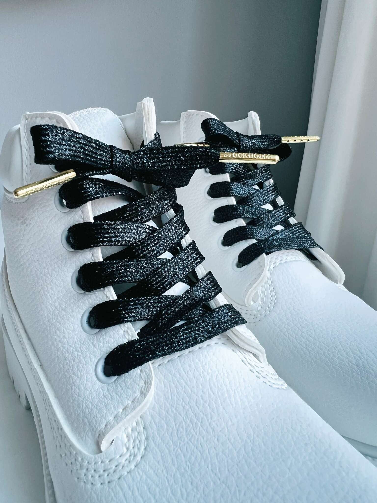 Black glitter shoelaces - The Shoelace Brand