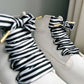 Striped scarf black/white - The Shoelace Brand